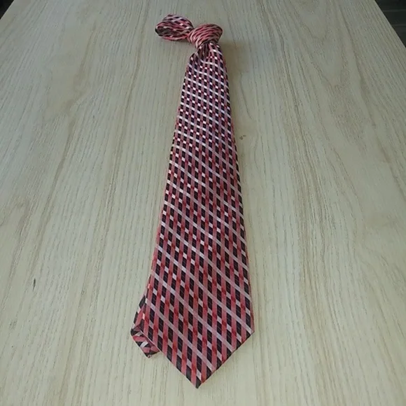 Versa Red & Brown Silk Tie